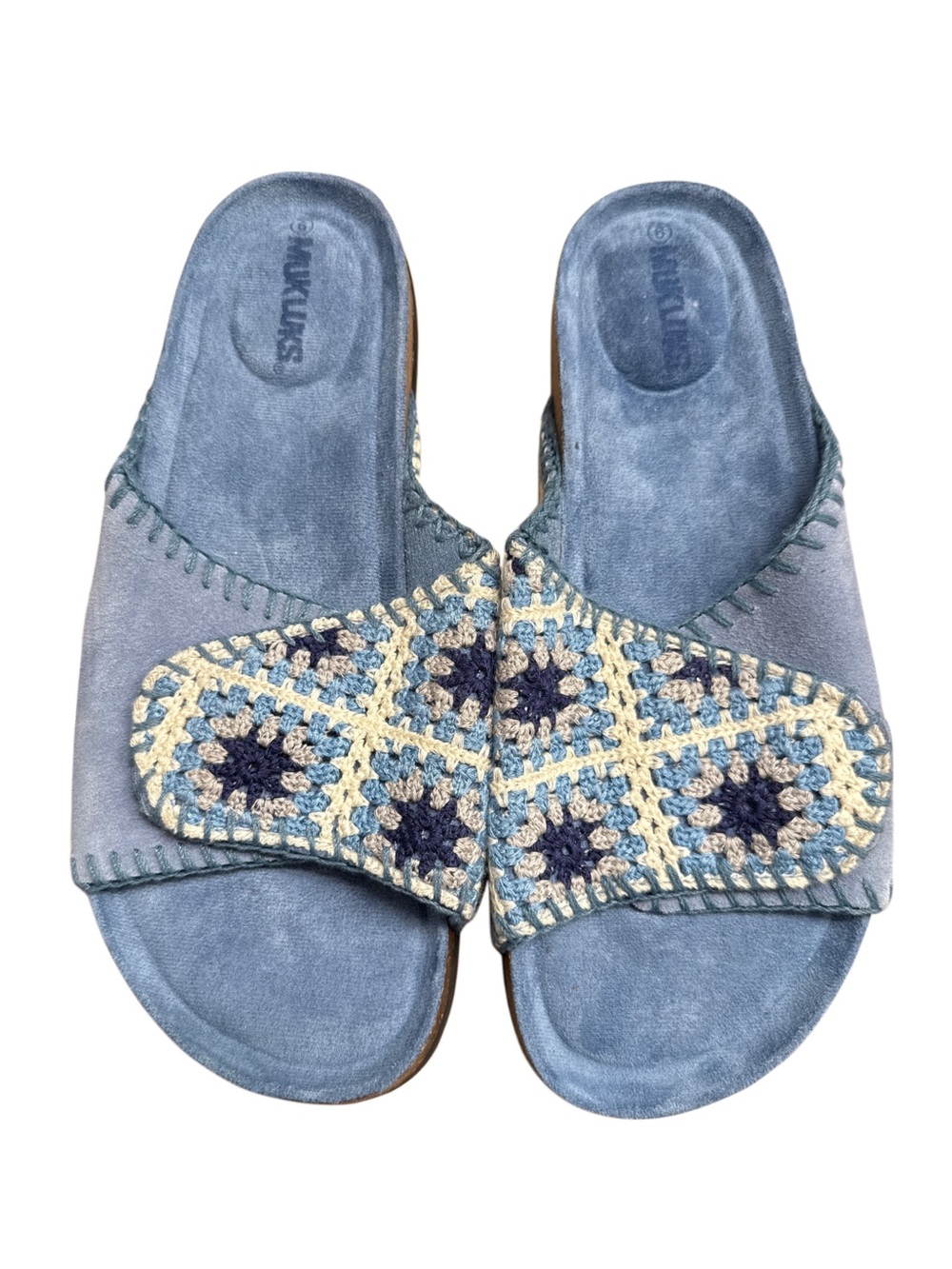 MUK LUKS GIGI CROCHET SANDALS NWOT - Picture 2 of 7